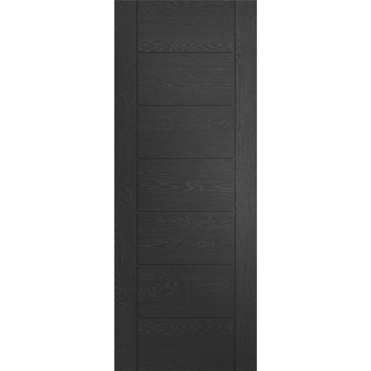 XL Joinery Internal Black Door Palermo Fully Finished 7 Panel Fire Door FD30 Rated