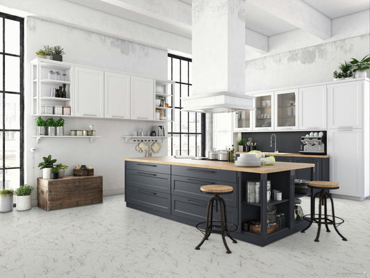 Liberty Falquon Stone Carrara Marble High Gloss 8mm Laminate Flooring