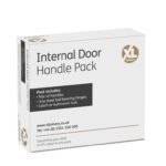 Drava Door Handle Bathroom Pack Chrome/Satin Chrome with Lock and 65mm Latch
