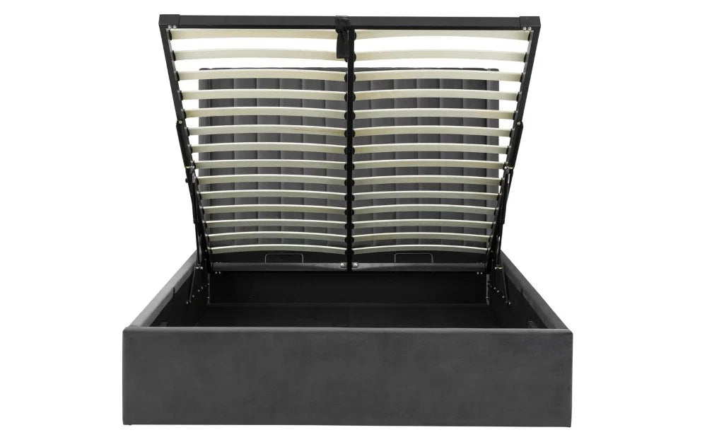 Trinity Langham Scalloped Headboard Storage Ottoman Bed