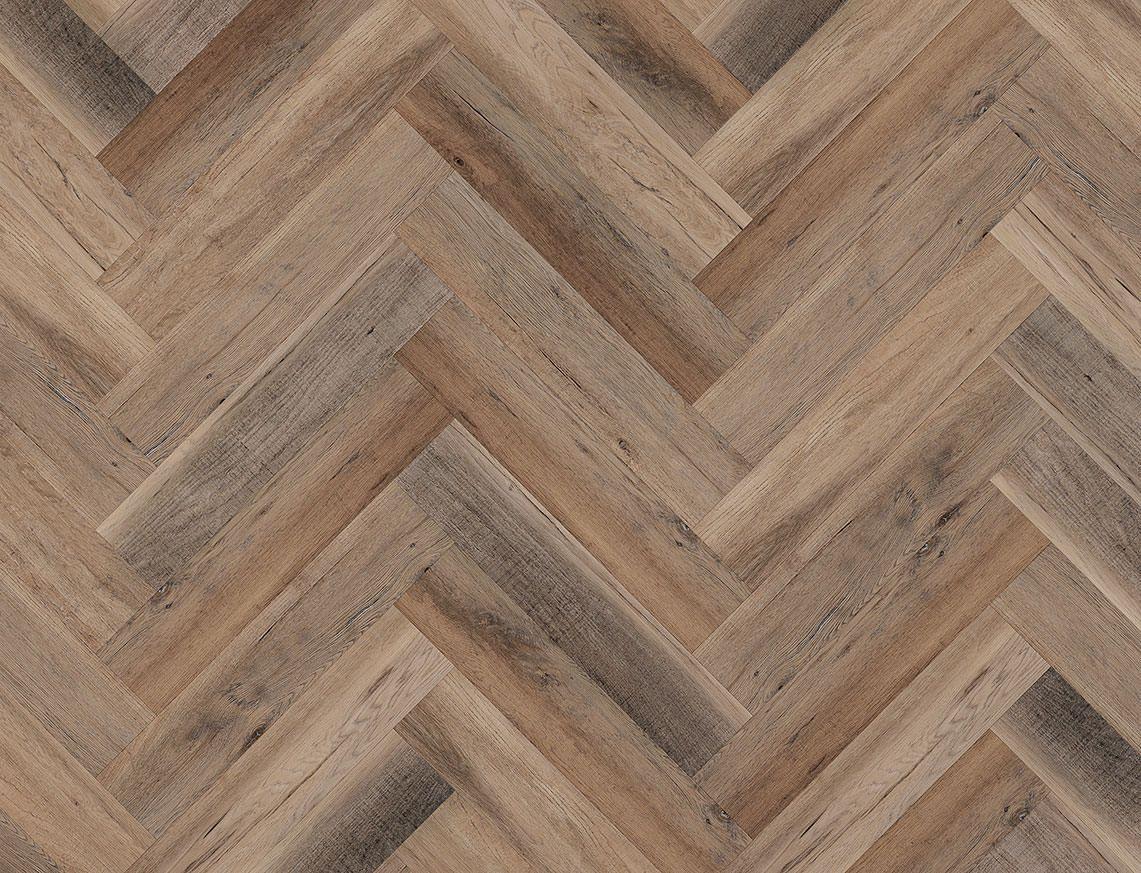 Liberty SPC 6.5mm LVT Flooring Marazion Oak Herringbone Rigid Core Built In Underlay