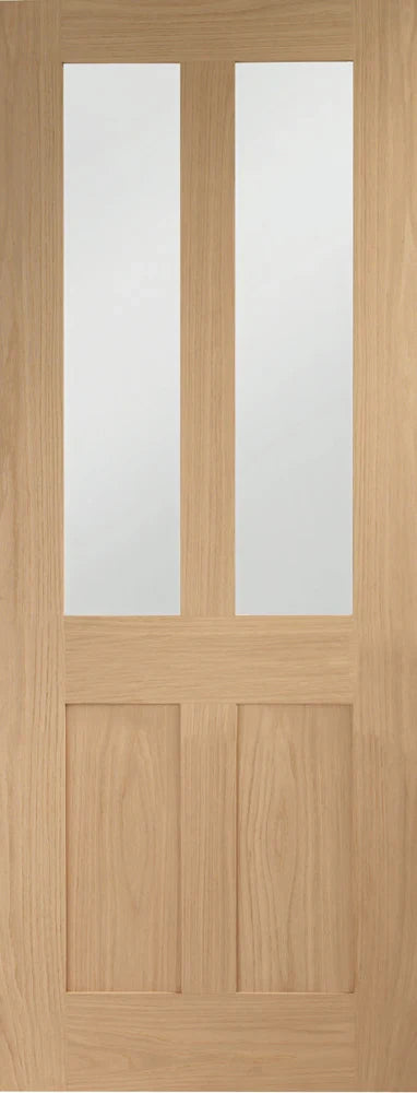 XL Joinery Internal Oak Malton Shaker Clear Glazed Door
