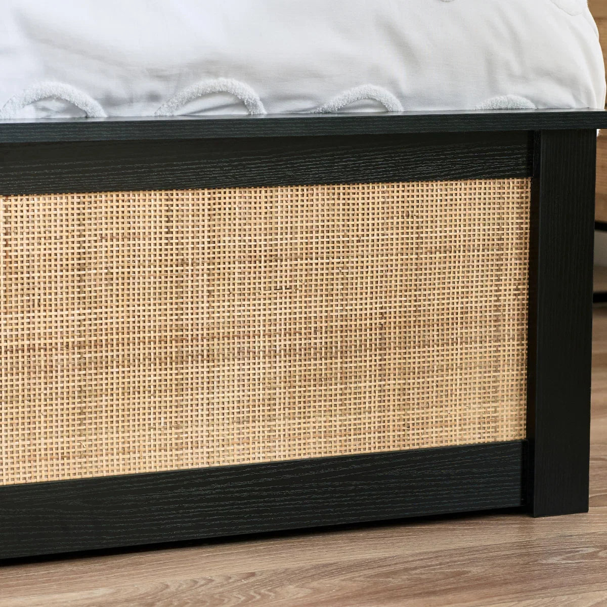 Trinity Padstow Black Rattan Ottoman Storage Bed