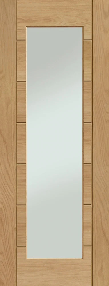 XL Joinery Internal Oak Door Palermo 1 Light Wide Clear Glass Fire Door FD30