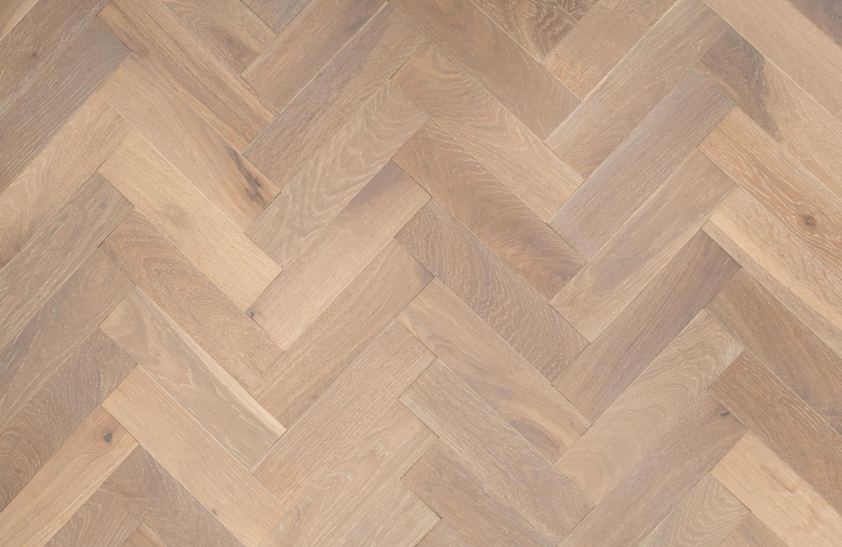 Liberty Herringbone 10 x 80mm Engineered Real Wood Flooring Regent Oak Brushed Lacquered Finish