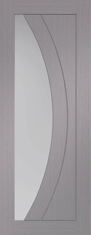 XL Joinery Internal Salerno Light Grey Clear Glazed Door