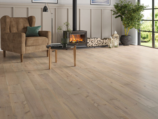 Liberty 14x190mm Whiteleaf Grey Oak Brushed UV Lacquered Real Oak 14mm Engineered Wood Floor