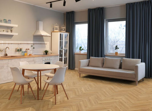 Lignum Fusion Premium 12mm Natural Oak Robust Herringbone Laminate Flooring