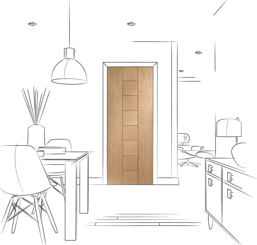 XL Joinery Internal Oak Door Messina Fully Finished