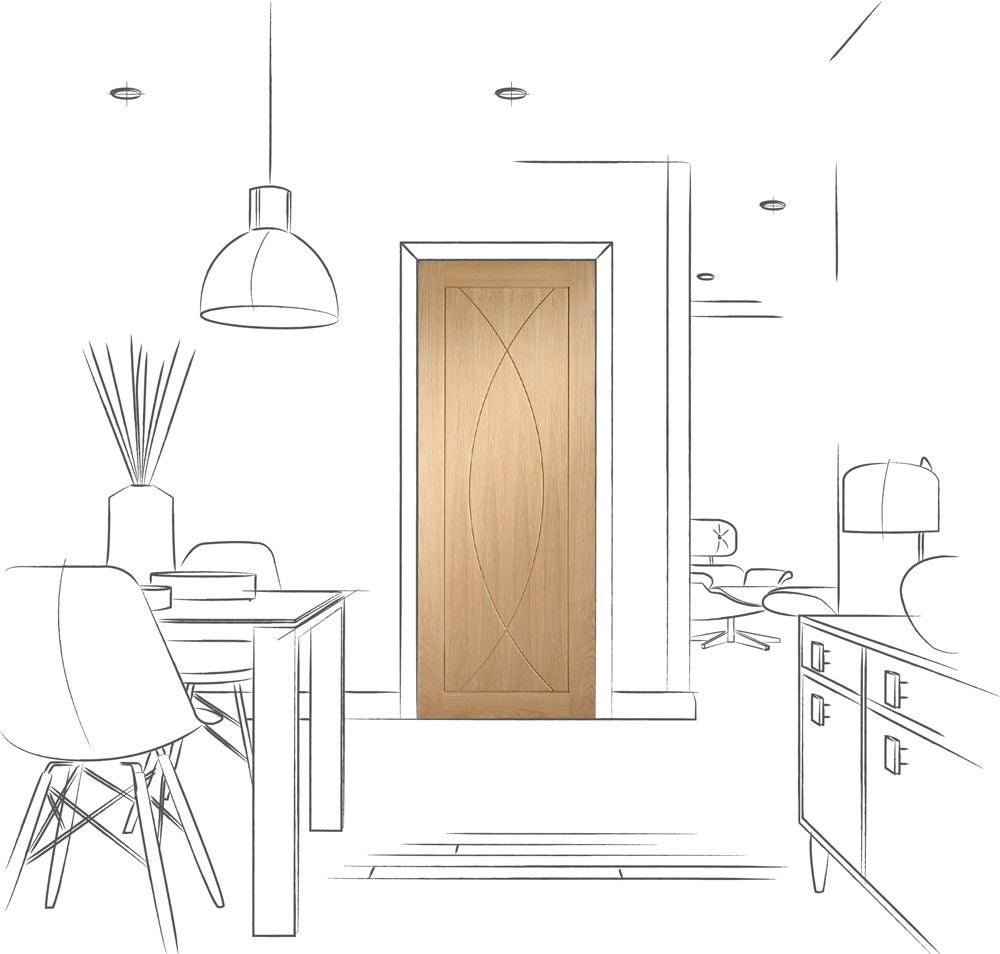 XL Joinery Internal Oak Pesaro Door Fully Finished
