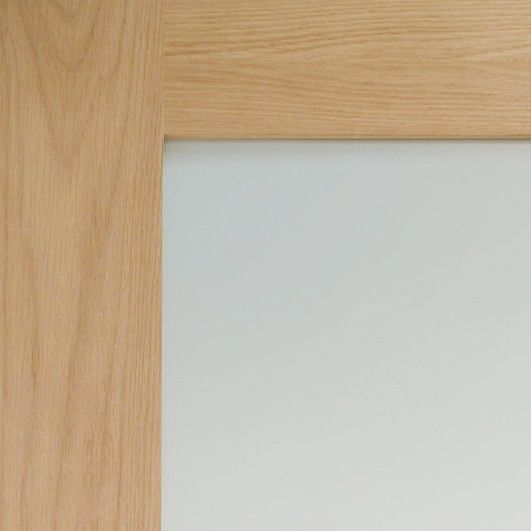 Internal Oak Shaker Door With Clear Glass Unfinished