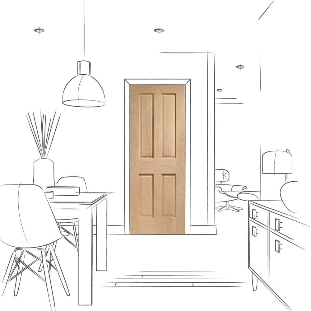 XL Joinery Internal Oak Door Victorian 4 Panel Door