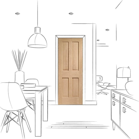 XL Joinery Internal Oak Door Victorian 4 Panel Door