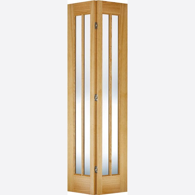 XL Joinery Internal Oak Worcester Bi-Fold Door With Clear Glass