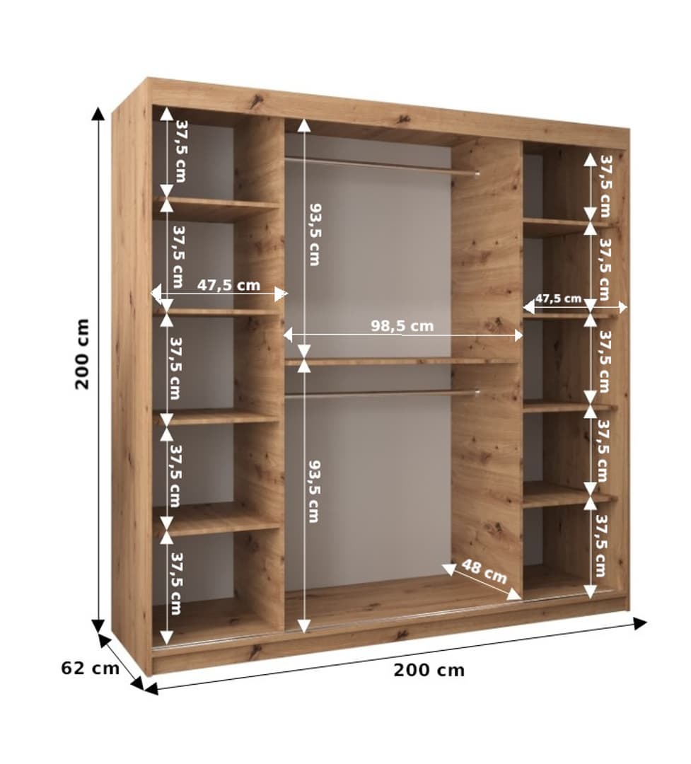 Liberty Tokyo II Sliding Door Wardrobe 200cm