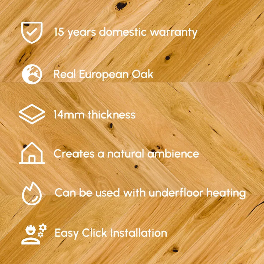 Timba Floor Engineered 14x130mm Oak Herringbone Engineered Real Wood Flooring 2070