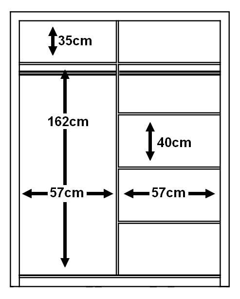 Liberty Arti 19 - 2 Sliding Door Wardrobe 120cm