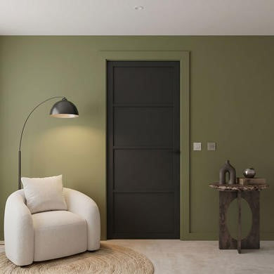 XL Joinery Internal Black Brent 4 Panel Door Fully Finished