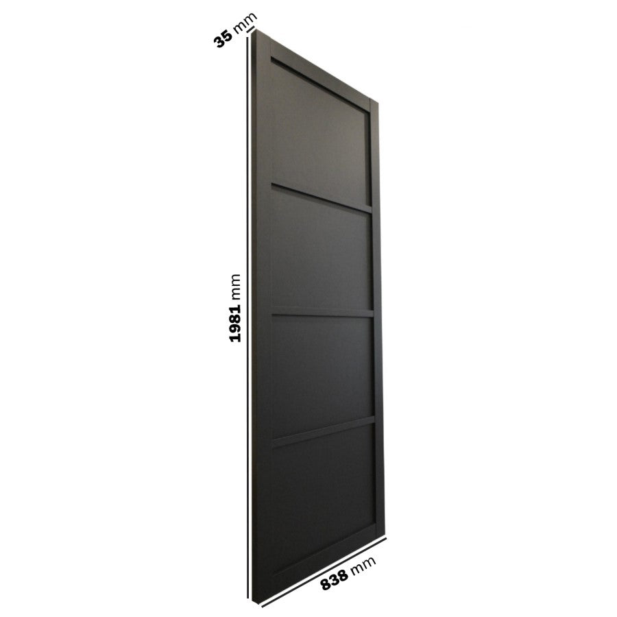 XL Joinery Internal Black Brent 4 Panel Door Fully Finished