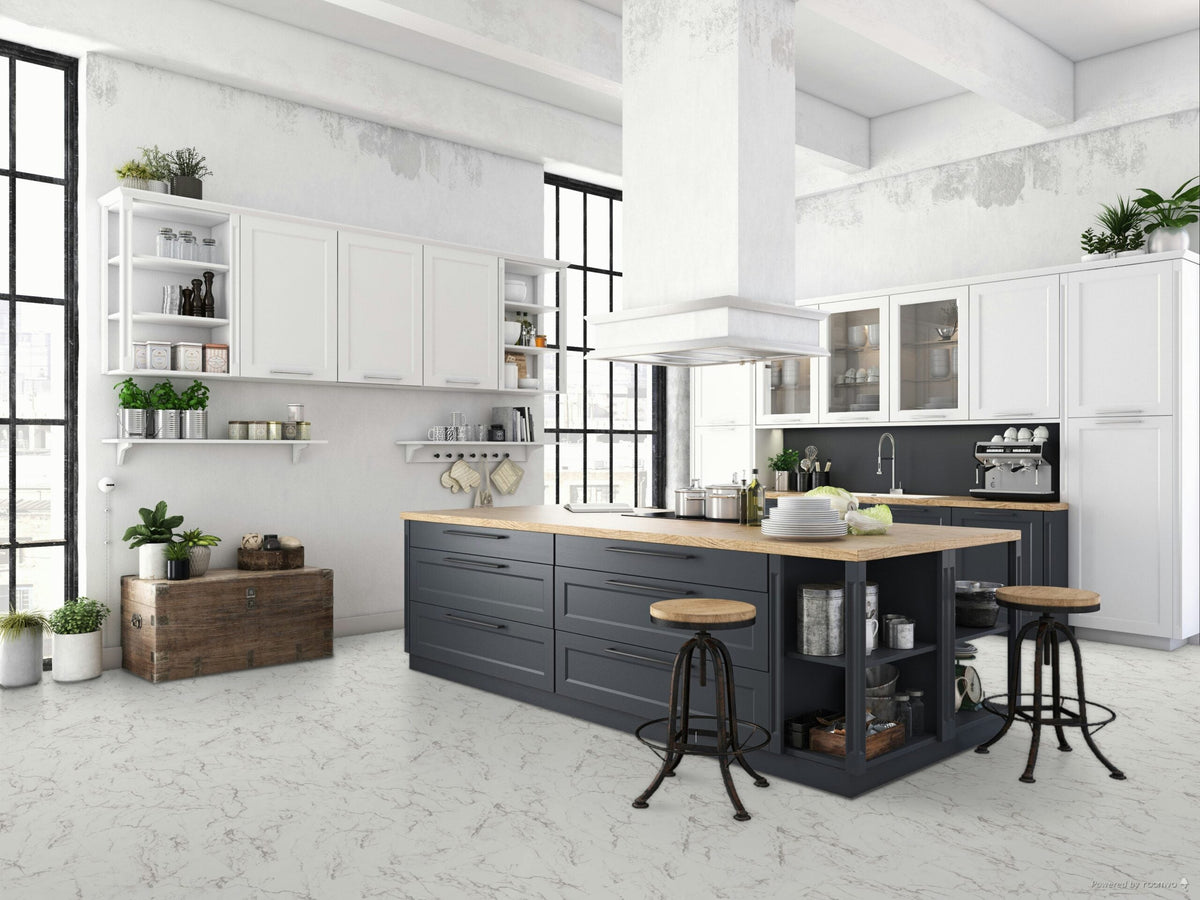Liberty Falquon Stone Carrara Marble High Gloss 8mm Laminate Flooring