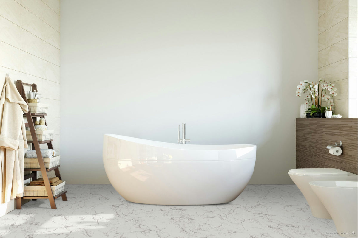 Liberty Falquon Stone Carrara Marble High Gloss 8mm Laminate Flooring