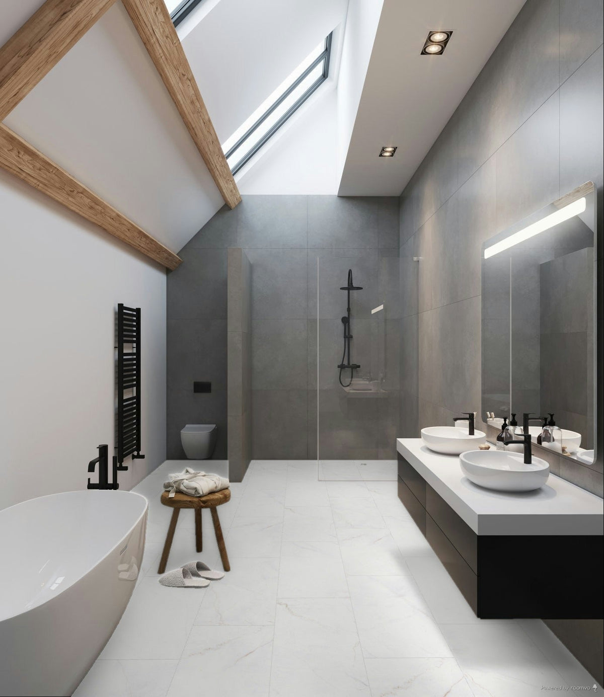 Liberty Falquon Stone Marmorata Chiara Tile High Gloss 8mm Laminate Flooring