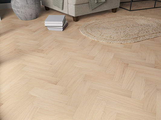 Liberty Herringbone 10 x 80mm Engineered Real Wood Flooring Friston Invisible Oak UV Oiled