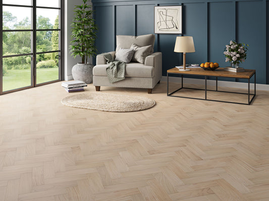 Liberty Herringbone 10 x 80mm Engineered Real Wood Flooring Friston Invisible Oak UV Oiled