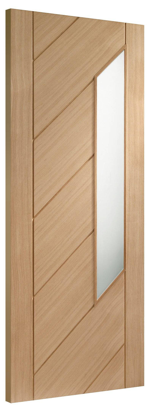 Internal Oak Monza Door Glazed With Obscure Glass