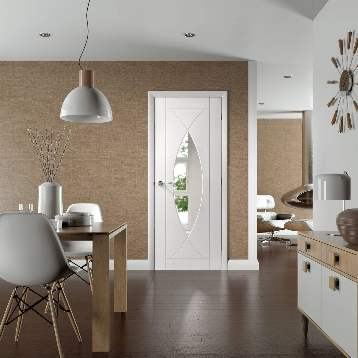 XL Joinery Internal White Primed Pesaro Clear Glazed Door