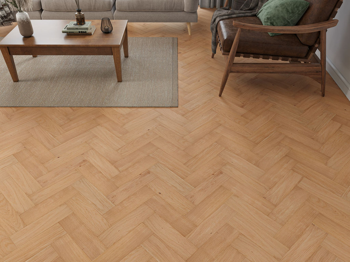 Liberty 14/3x90mm Herringbone Gillingham Oak Invisible UV Oiled Real Wood Engineered Flooring