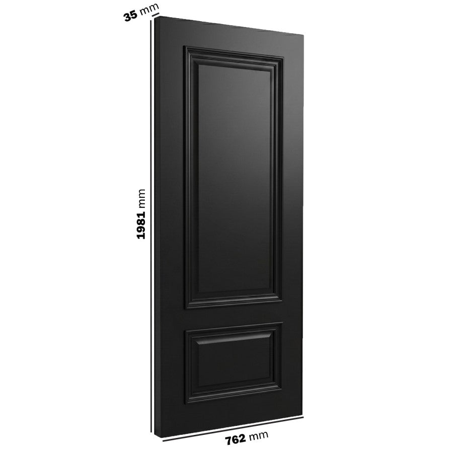 XL Joinery Internal Black Nelson 2 Panel Door With Raised Mouldings