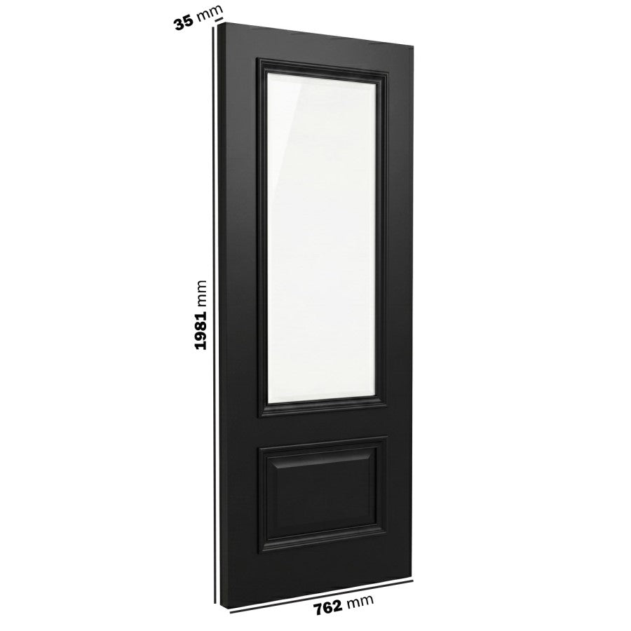 XL Joinery Internal Black Nelson Glazed Door With Clear Bevelled Glass