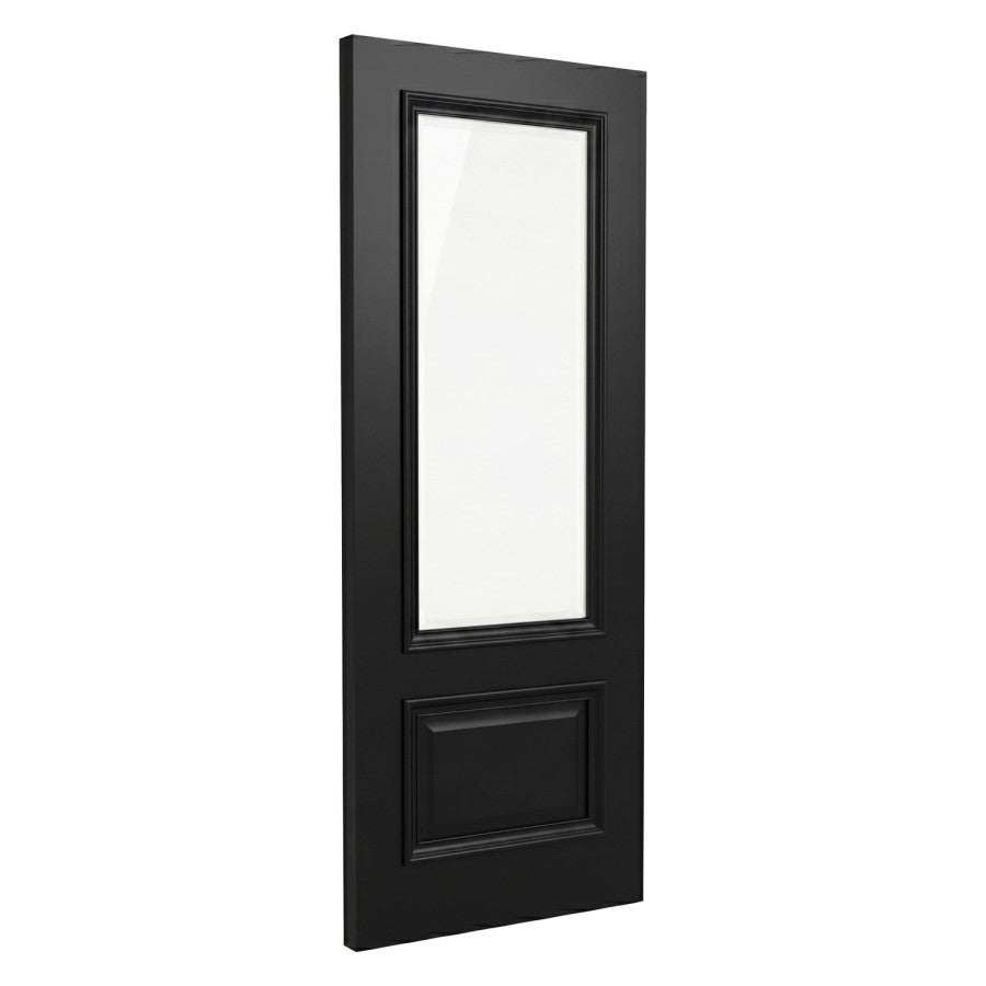 XL Joinery Internal Black Nelson Glazed Door With Clear Bevelled Glass
