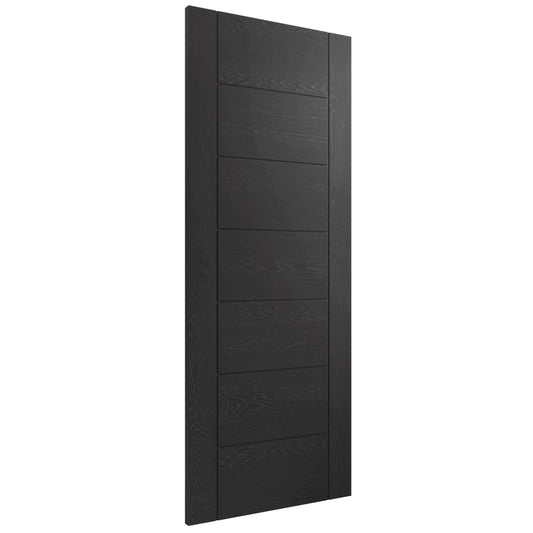 XL Joinery Internal Black Door Palermo Fully Finished 7 Panel Fire Door FD30 Rated