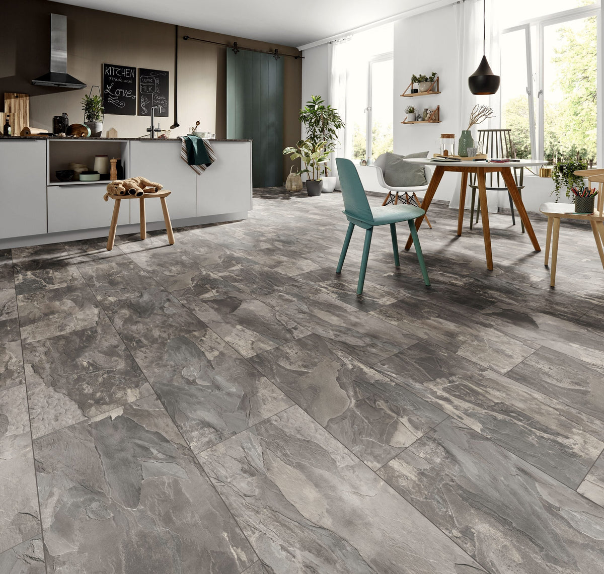Liberty Organic Classic Silverado Slate Tile 8mm Laminate Flooring Water Resistant