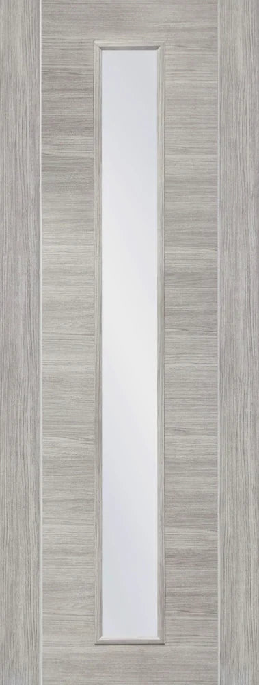 XL Joinery Internal White Grey Palermo Glazed Door Clear Glass