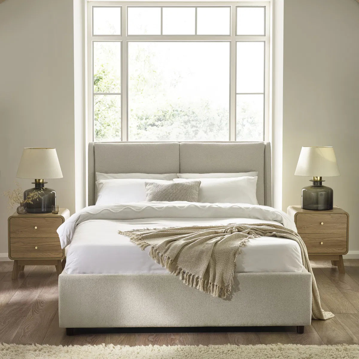 Trinity Maddock Beige Fabric Ottoman Bed