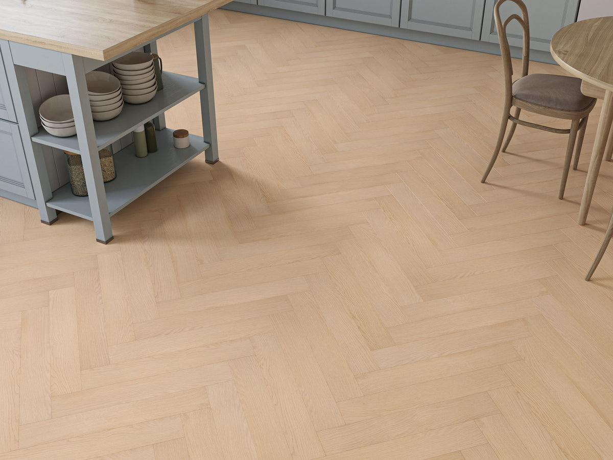 Liberty Oakleigh Kingham Natural Honey Oak 8mm Herringbone Laminate Flooring