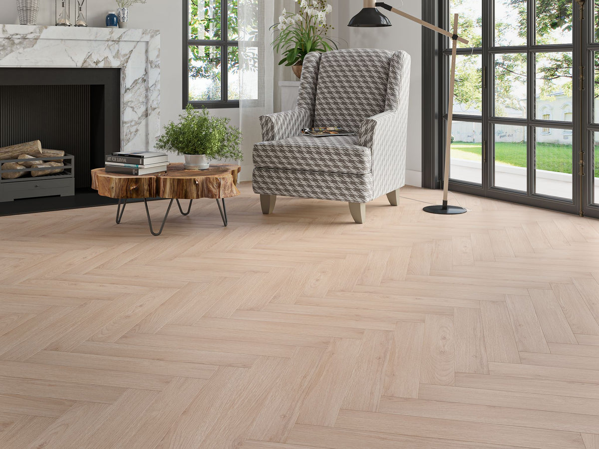 Liberty Oakleigh Cliveden Grey Brown Oak 8mm Herringbone Laminate Flooring