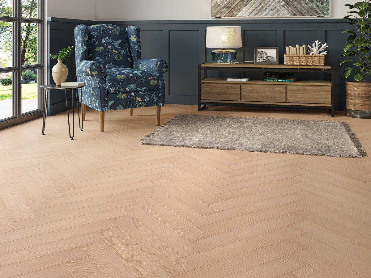 Liberty Oakleigh Ripley Soft Brown Oak 8mm Herringbone Laminate Flooring