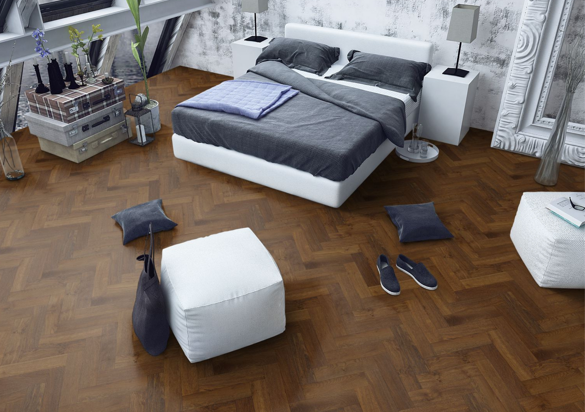 Liberty Lignum Strata  Double Smoked & Brushed Oak 15x90mm 15mm Engineered Wood Flooring Herringbone