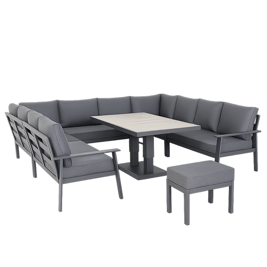 Rattan Republic Luxury U-Shape Rising Garden Dining Set