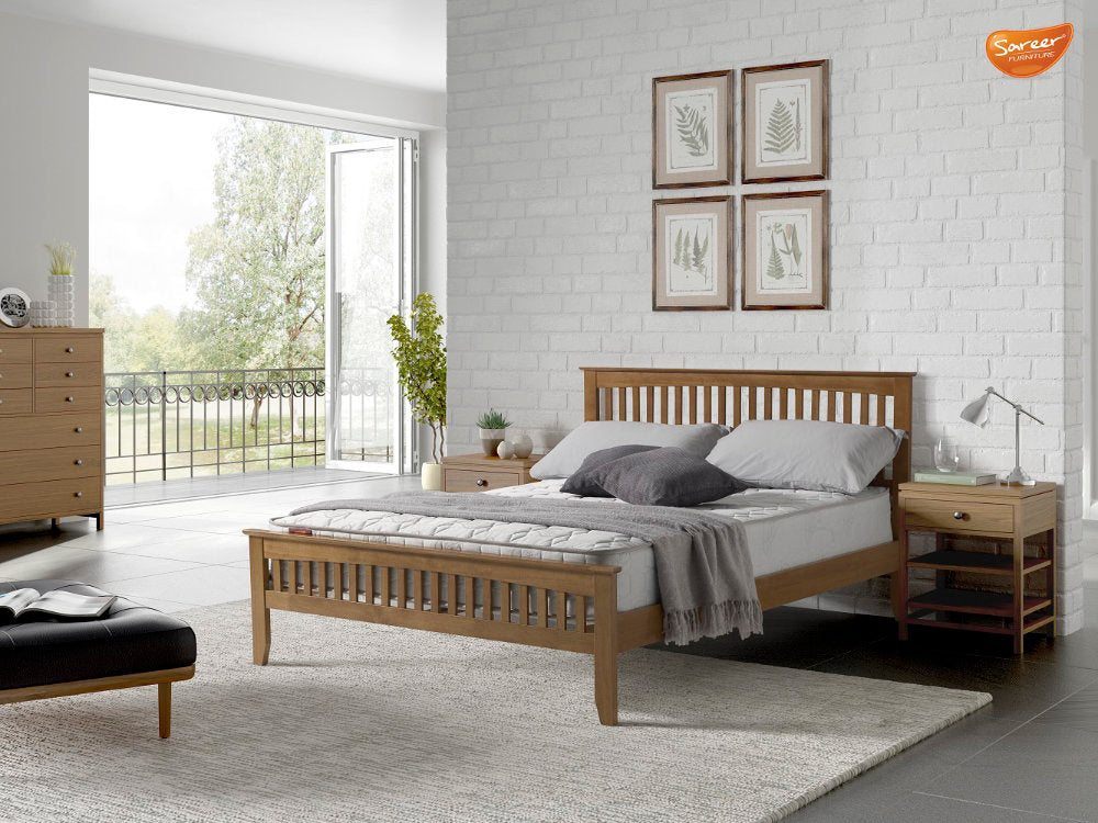 Sareer Sandhurst Oak Wooden Bed Frame