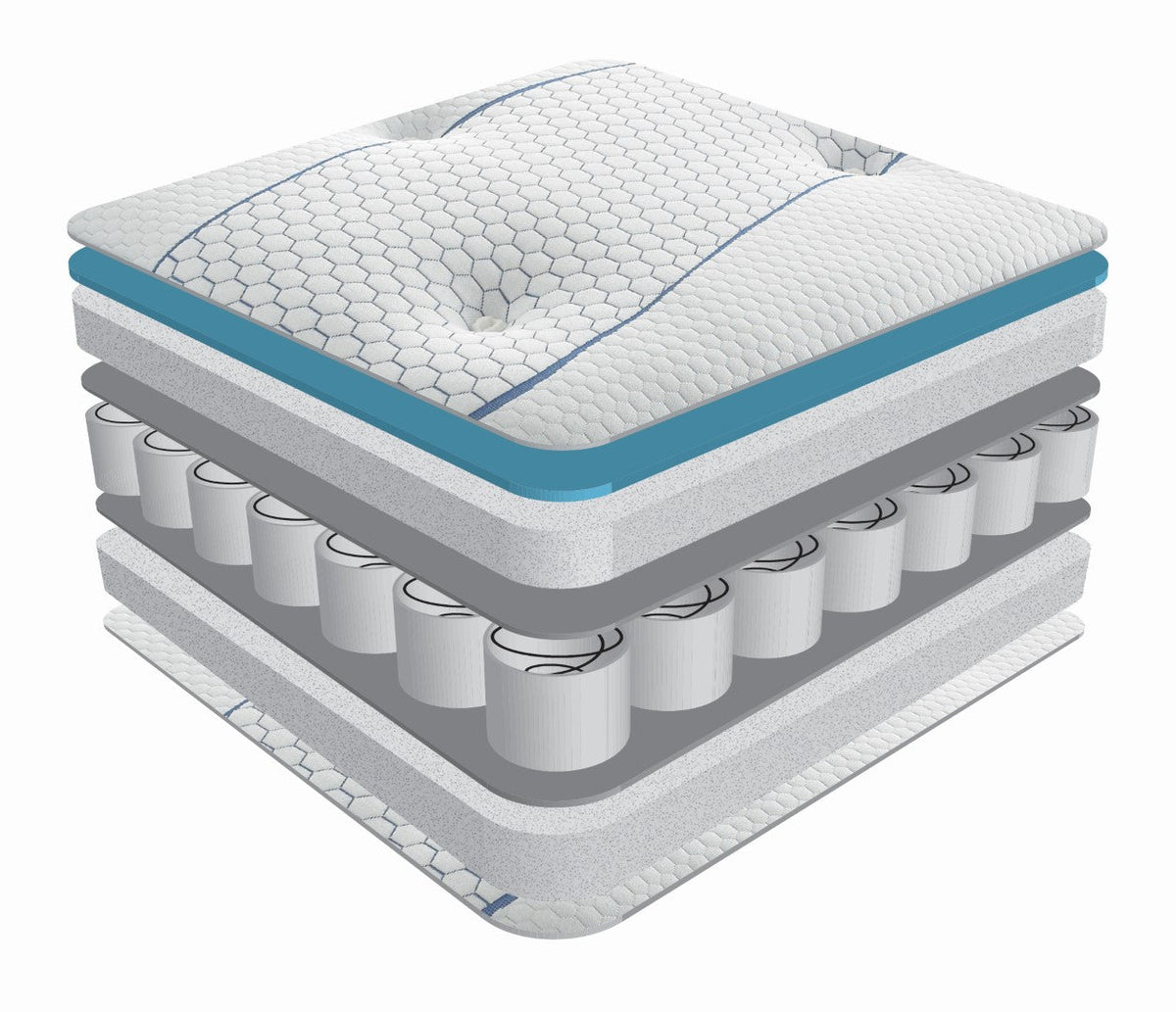 Sareer Matrah 2ft6 Small Single Cool Blue Memory Foam Pocket Mattress