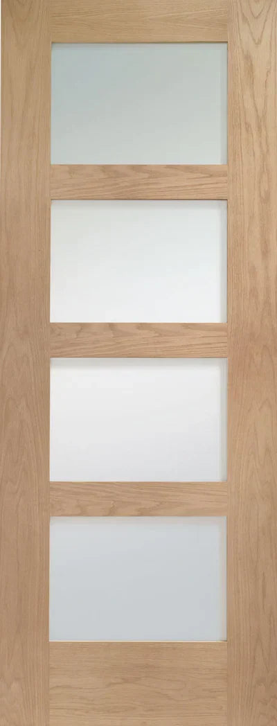 XL Joinery Internal Oak Door Shaker Clear Glazed Fire Door FD30