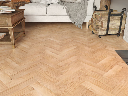 Liberty Herringbone 10 x 80mm Engineered Real Wood Flooring Swinley Natural Oak UV Lacquered Finish