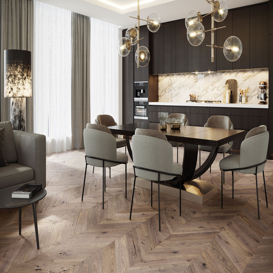 Timba Floor Engineered 14x130 French Chateau Oak Chevron 14mm Real Wood Flooring 2068