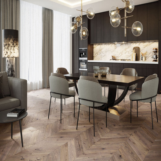 Timba Floor Engineered 14x130 French Chateau Oak Chevron 14mm Real Wood Flooring 2068