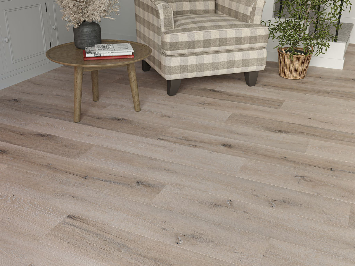 Liberty 5mm SPC LVT Flooring Tankerton Whitewashed Grey Oak Rigid Core Built In Underlay
